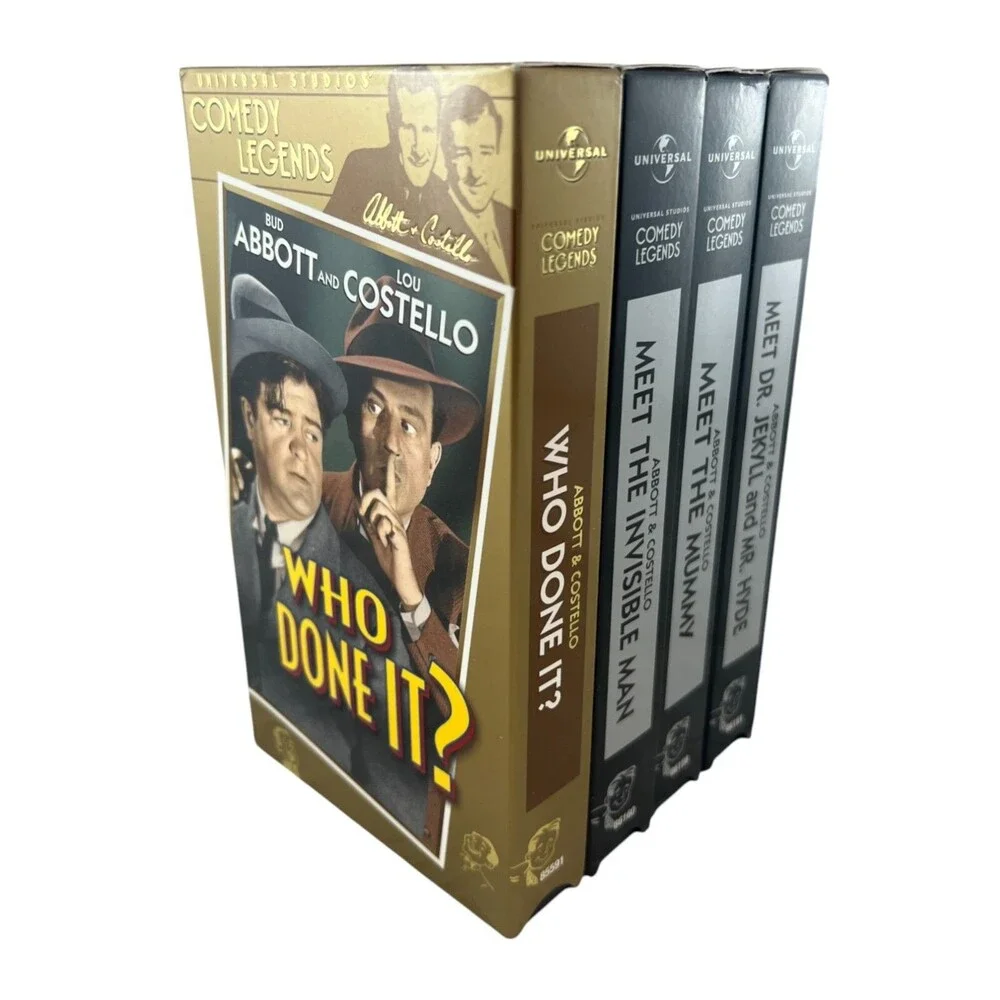 ABBOTT AND COSTELLO Lot of 4 VHS Tapes Comedy Legends 5.5 Hours TESTED